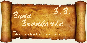 Bana Branković vizit kartica